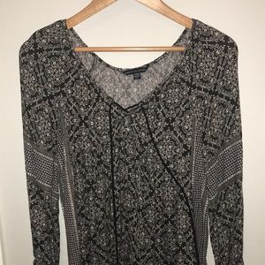 Long cinched sleeve blouse